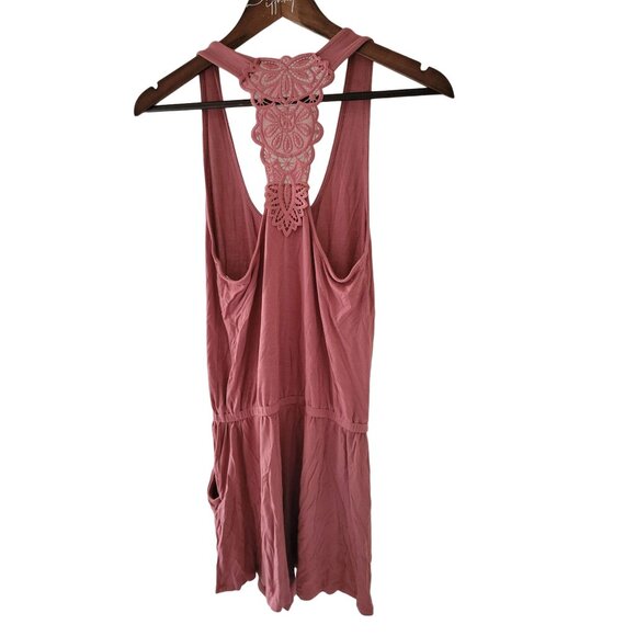 Aerie Mauve Drawstring Romper Size XS - Picture 4 of 5